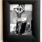 Simone de Beauvoir, acryl on canvas,17cmx22cm,2006